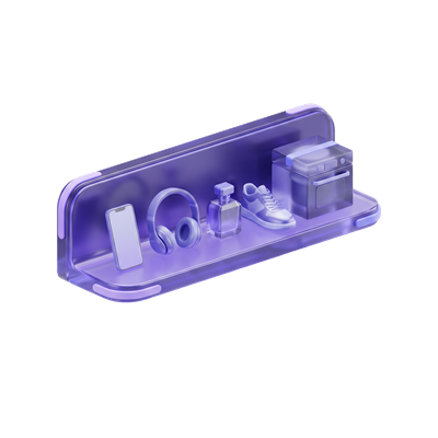 Étagère de produits du catalogue Linkolis (high-tech, mode, cosmétiques)